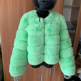 Winter coat for faux fur coat women new outerwear Fox fur short coat Fake fur jacket furry fluffy jacket luxury woman fur Fake - Tophatter Daily Deals
