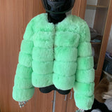 Winter coat for faux fur coat women new outerwear Fox fur short coat Fake fur jacket furry fluffy jacket luxury woman fur Fake - Tophatter Daily Deals