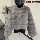 Winter coat for faux fur coat women new outerwear Fox fur short coat Fake fur jacket furry fluffy jacket luxury woman fur Fake - Tophatter Daily Deals