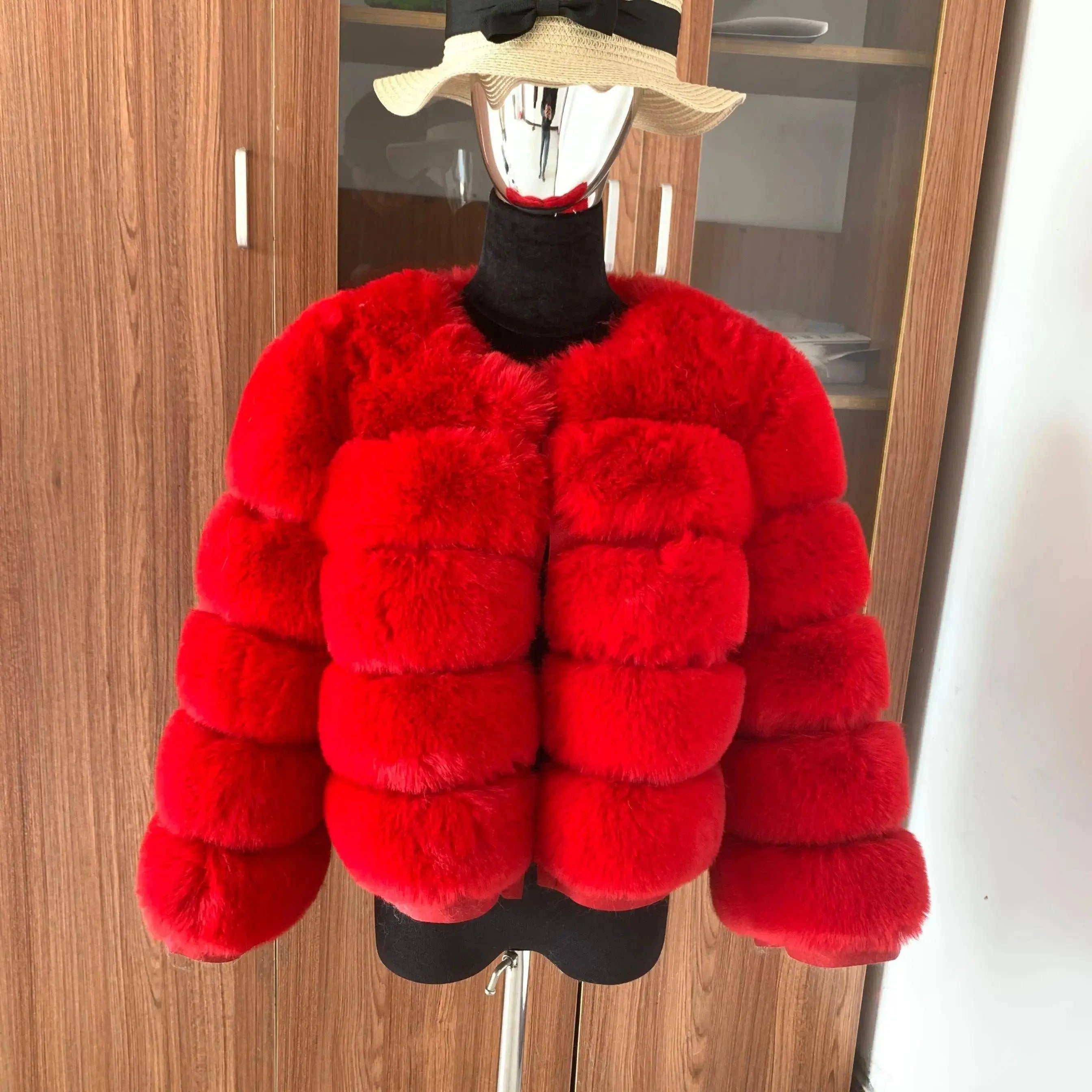 Winter coat for faux fur coat women new outerwear Fox fur short coat Fake fur jacket furry fluffy jacket luxury woman fur Fake - Tophatter Daily Deals
