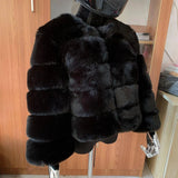 Winter coat for faux fur coat women new outerwear Fox fur short coat Fake fur jacket furry fluffy jacket luxury woman fur Fake - Tophatter Daily Deals