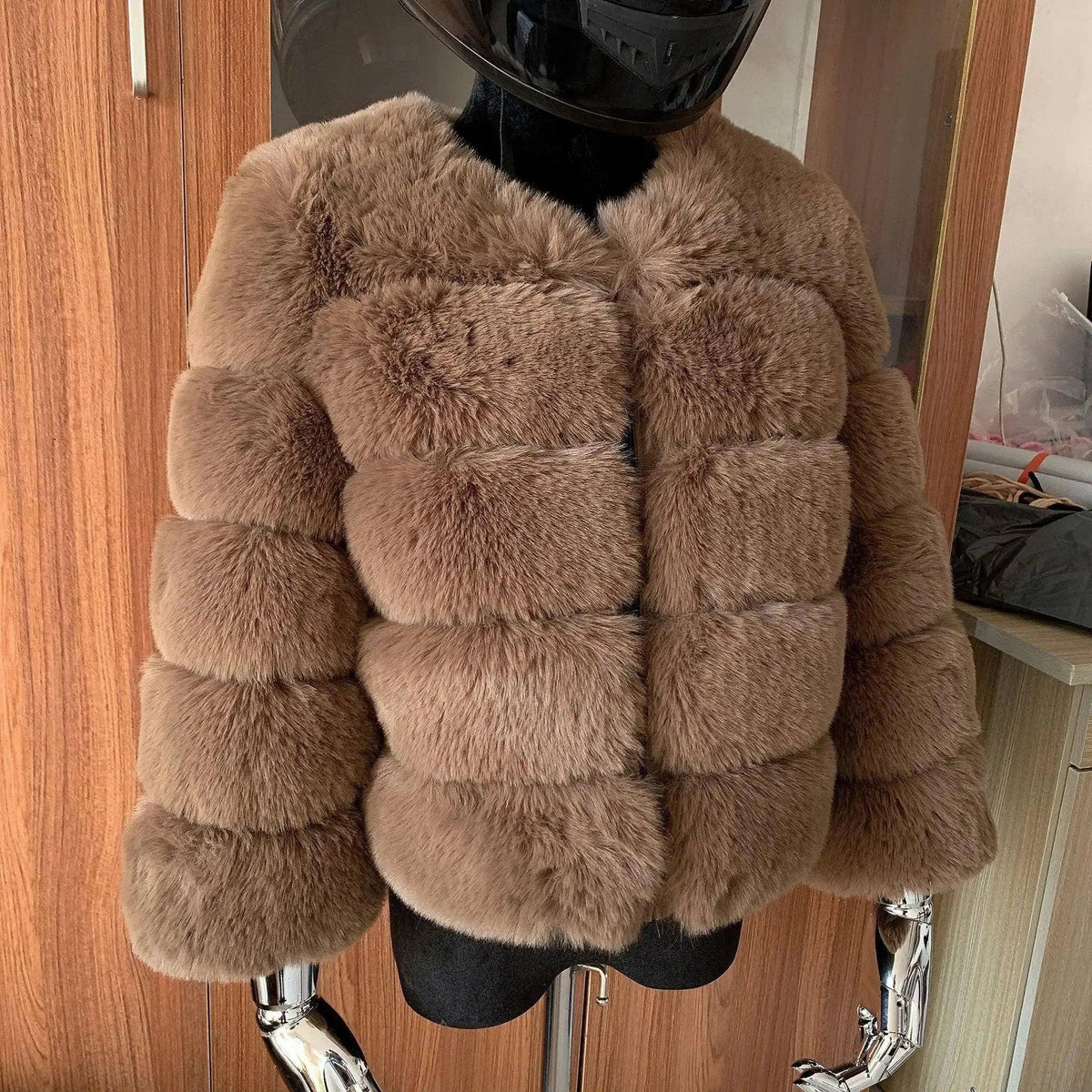 Winter coat for faux fur coat women new outerwear Fox fur short coat Fake fur jacket furry fluffy jacket luxury woman fur Fake - Tophatter Daily Deals