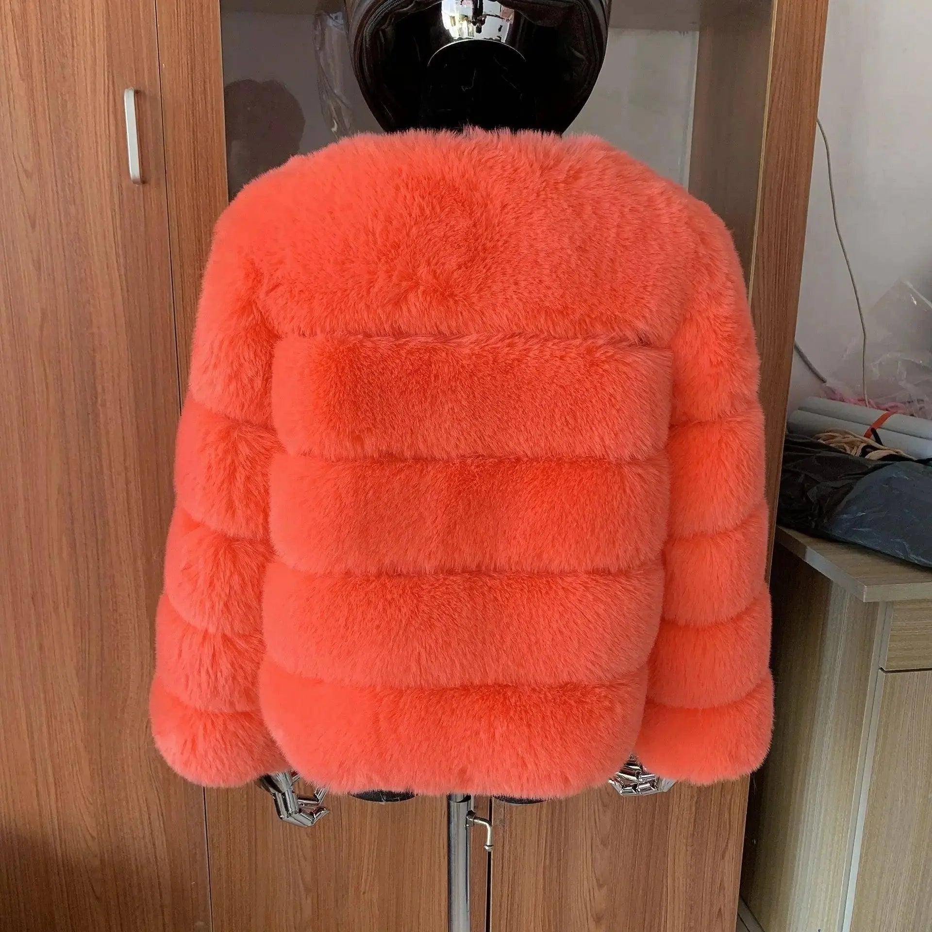 Winter coat for faux fur coat women new outerwear Fox fur short coat Fake fur jacket furry fluffy jacket luxury woman fur Fake - Tophatter Daily Deals