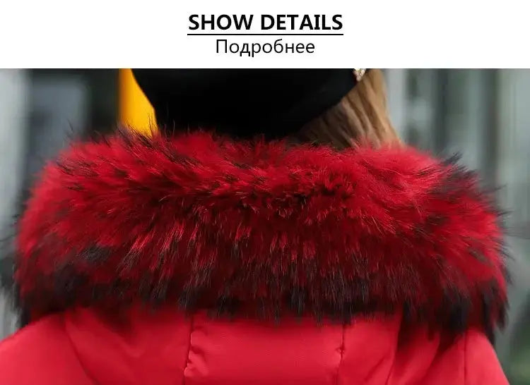 Winter coats women down jackets 2025 long slim solid color coat female Jackets outerwears woman parkas clothes zip fur collar - Tophatter Daily Deals