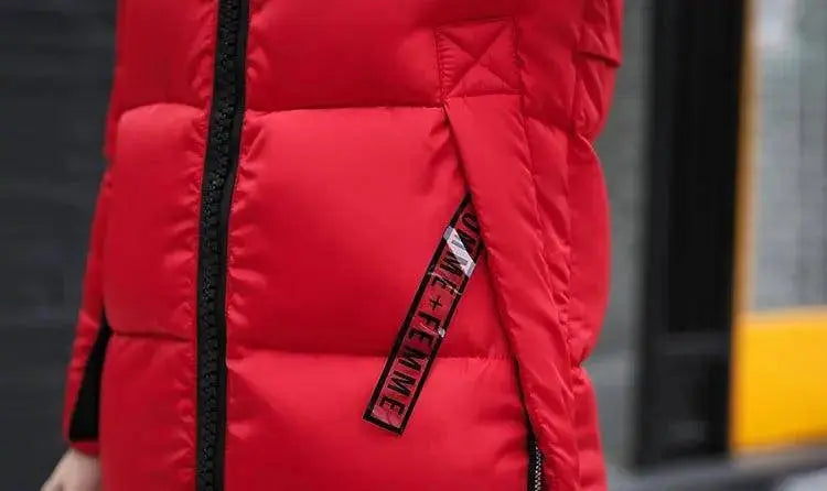 Winter coats women down jackets 2025 long slim solid color coat female Jackets outerwears woman parkas clothes zip fur collar - Tophatter Daily Deals