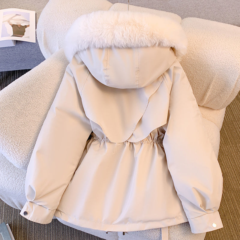 Insulating Women’s Winter Coat - Mid Length, Faux Fur Hood - Tophatter Daily Deals