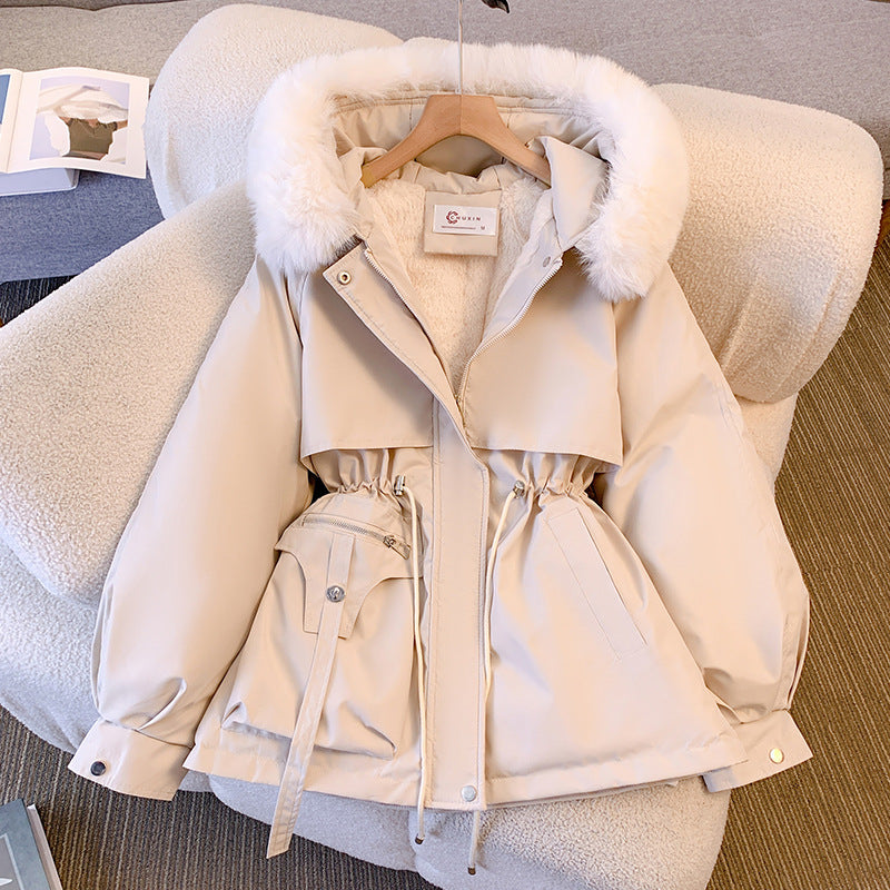 Insulating Women’s Winter Coat - Mid Length, Faux Fur Hood White - Tophatter Daily Deals