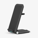 Wireless Charging Stand Foldable Desk Charger Space Saving Black - Tophatter Daily Deals