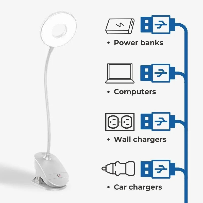 Wireless Desk Clip Lamp With Ring Light Soft Eye Care - Tophatter Daily Deals