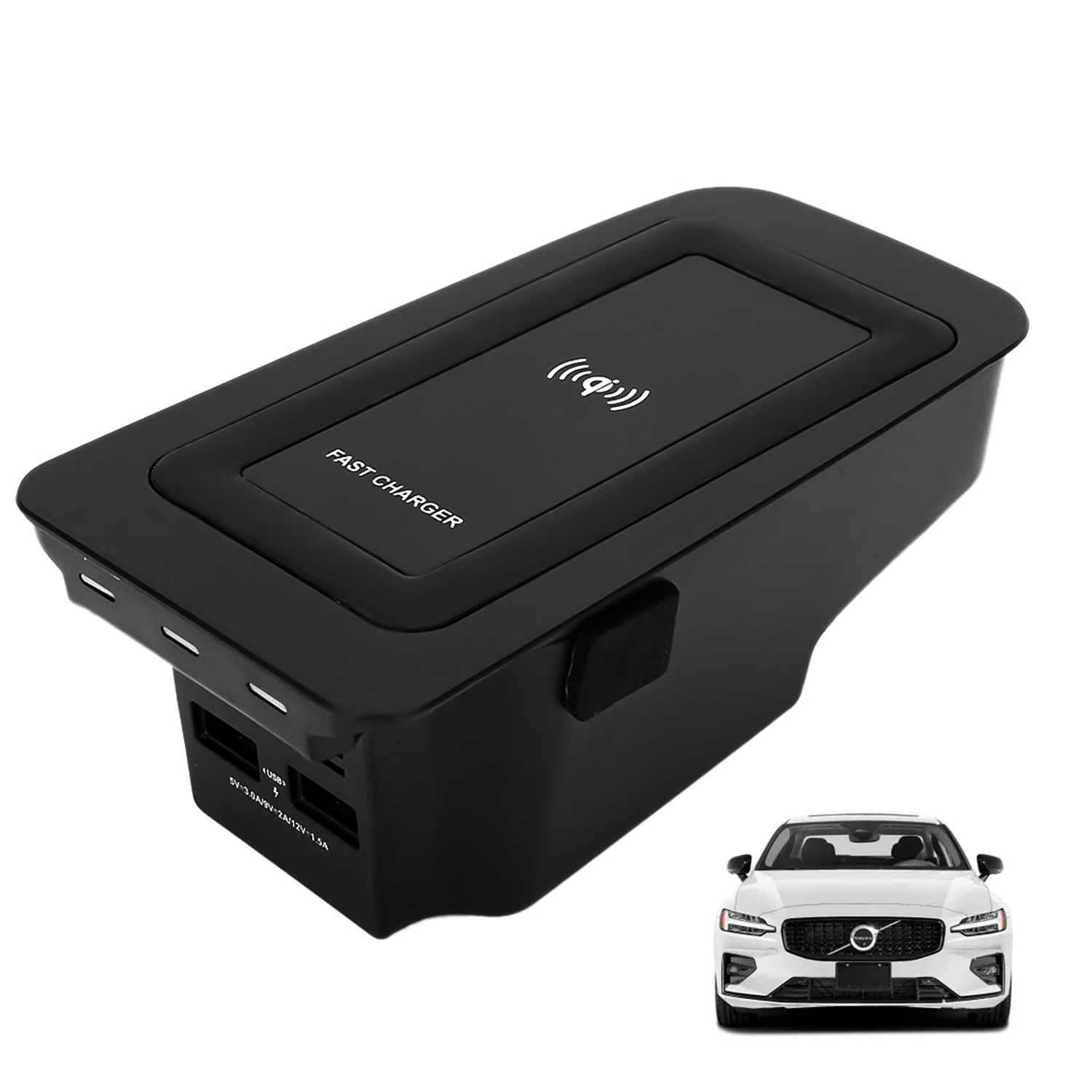 Wireless Phone Charger for Car – Charging Plate for Volvo XC60 XC90 S90 V90 2016-2020 Series Car Wireless Charger - Tophatter Daily Deals