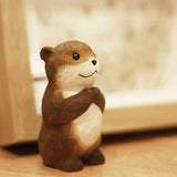 Wishing Otter Handmade Wood Carved Ornament Ornament - Tophatter Daily Deals