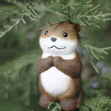 Wishing Otter Handmade Wood Carved Ornament Ornament - Tophatter Daily Deals