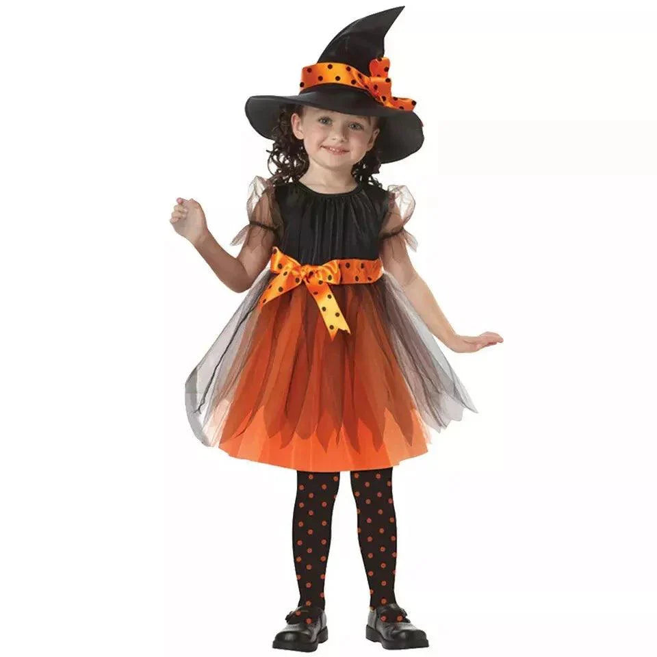 Witch Halloween Costume - Girls Witches Hat Costume Set Kids Fancy Dress Witch Cosplay Outfit UK Festive & Franchise - Tophatter Daily Deals