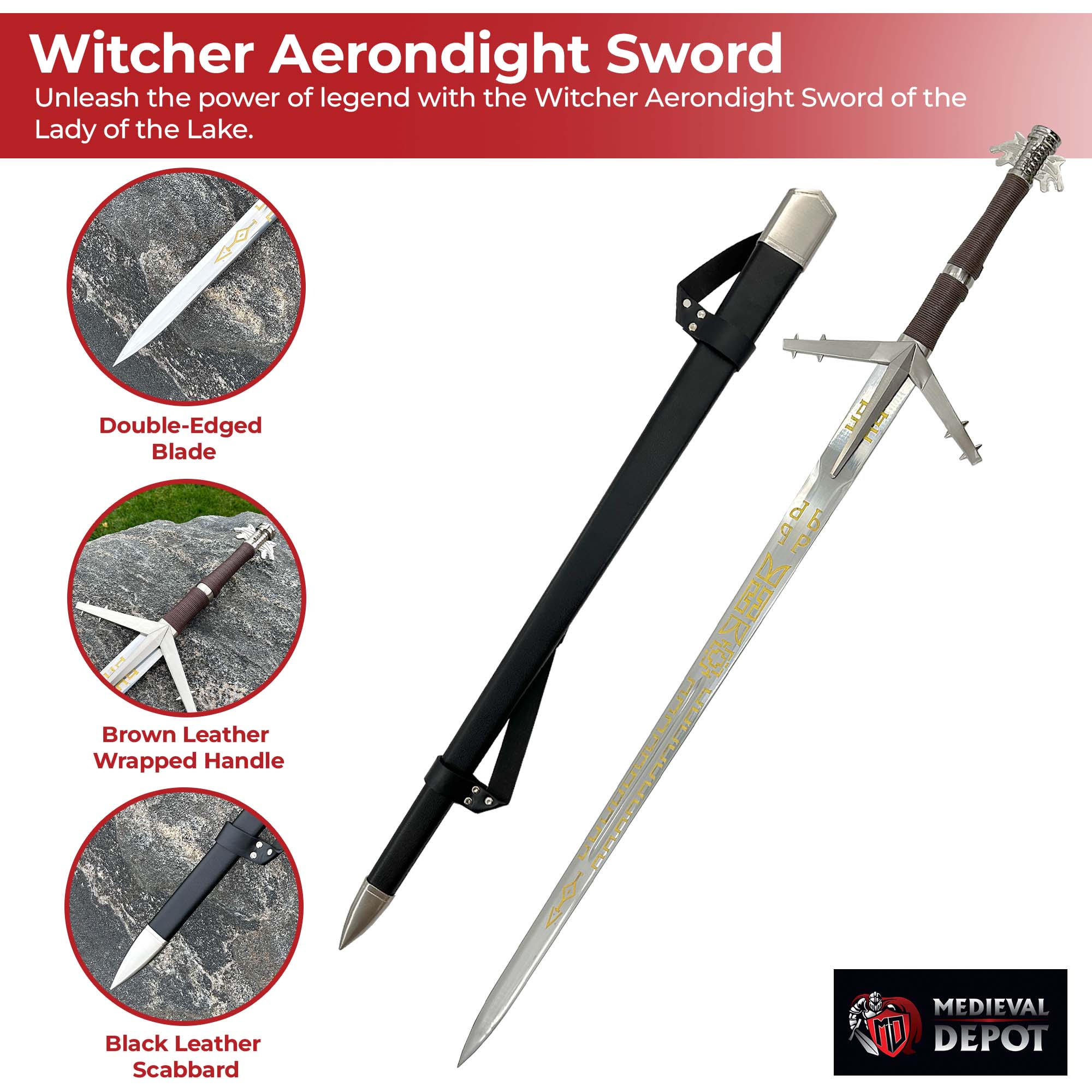 Witcher Aerondight Sword of the Lady of the Lake Swords - Tophatter Daily Deals