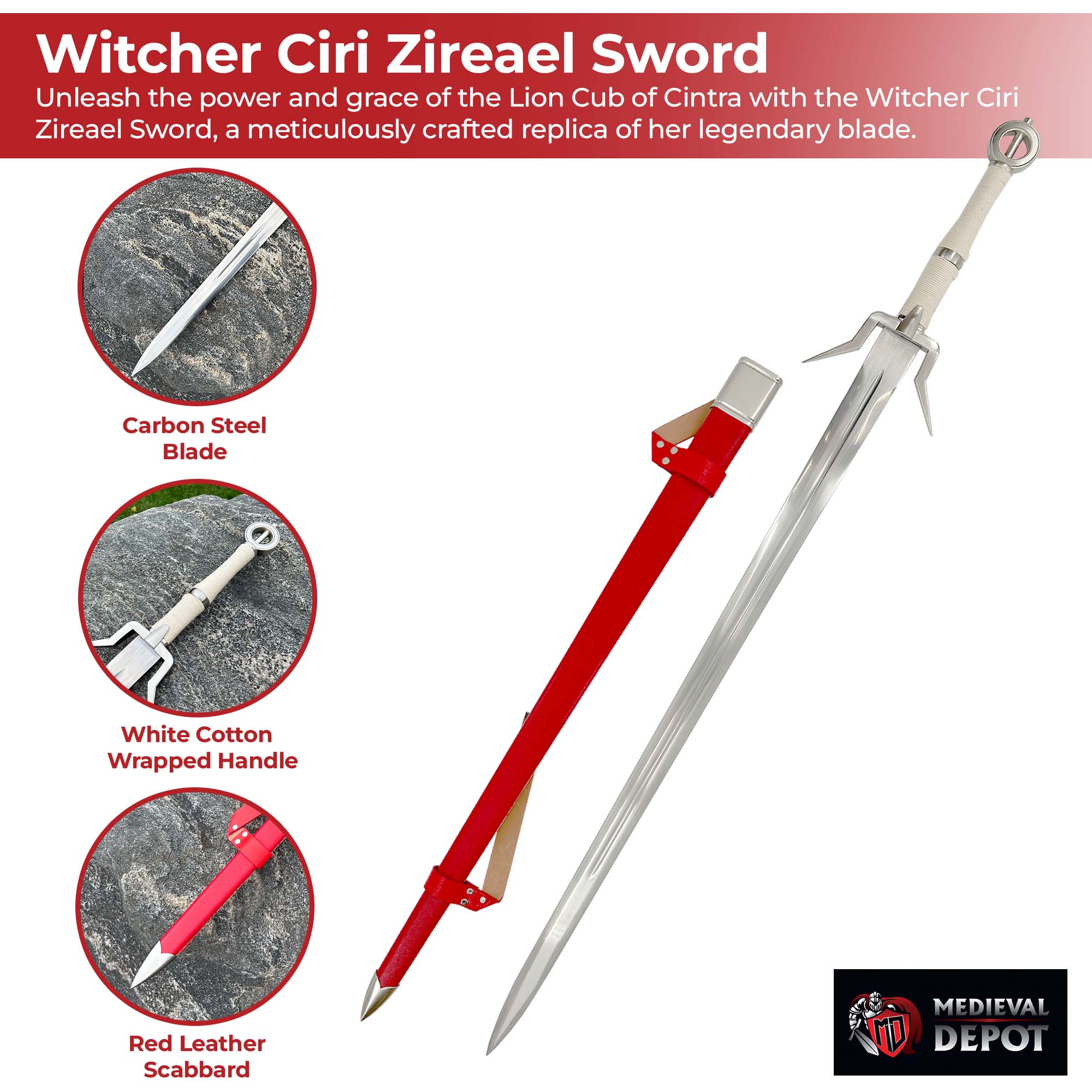 Witcher Ciri Zireael Sword Swords - Tophatter Daily Deals