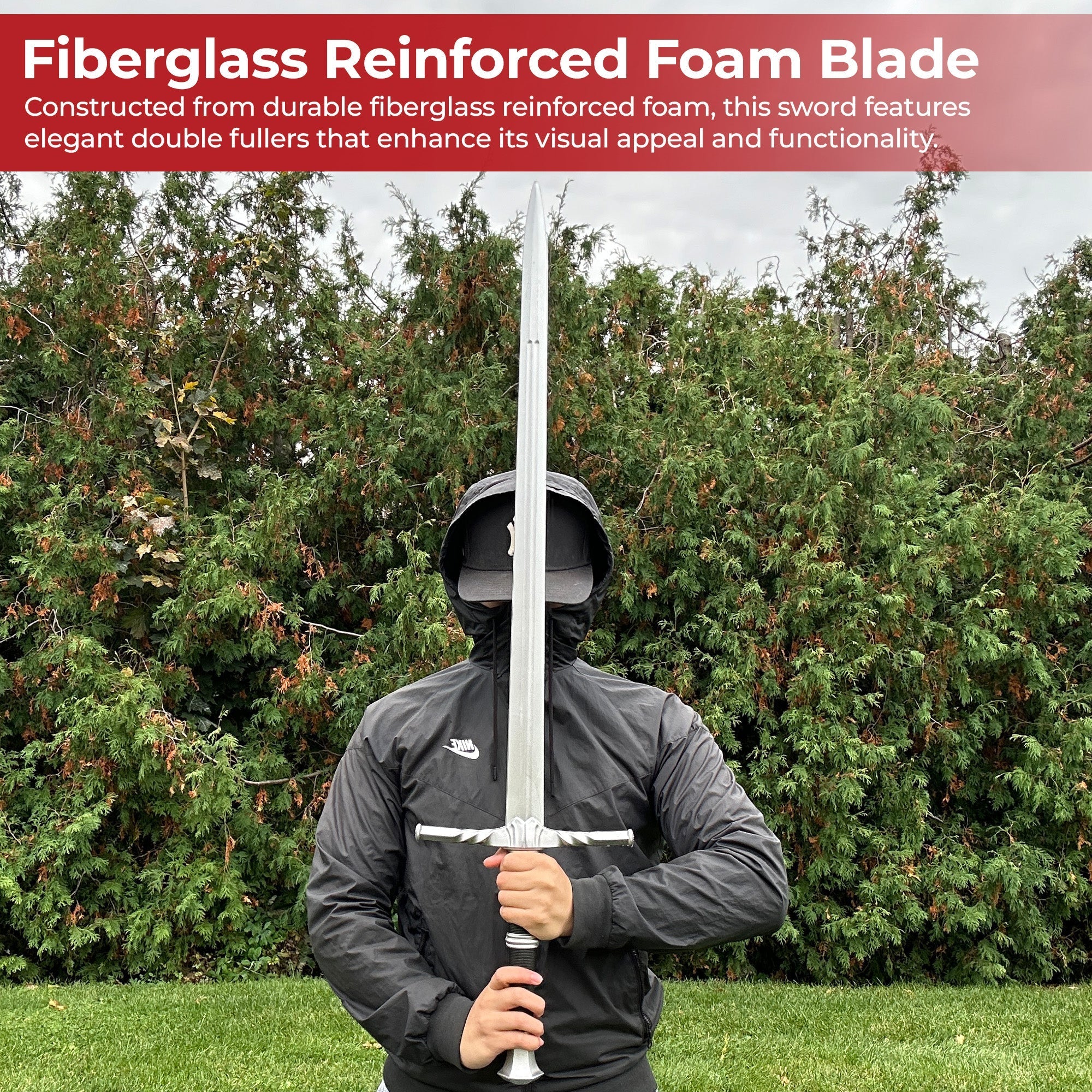 Witcher Geralt Steel Sword with Twisted Guard Foam Version Foam Products - Tophatter Daily Deals
