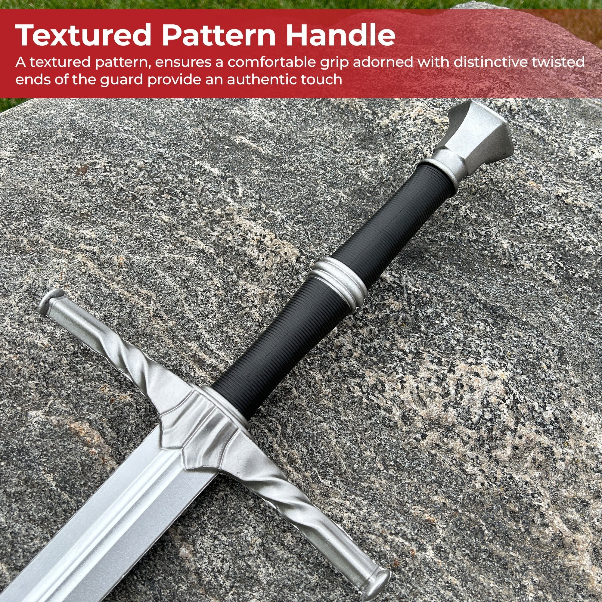 Witcher Geralt Steel Sword with Twisted Guard Foam Version Foam Products - Tophatter Daily Deals
