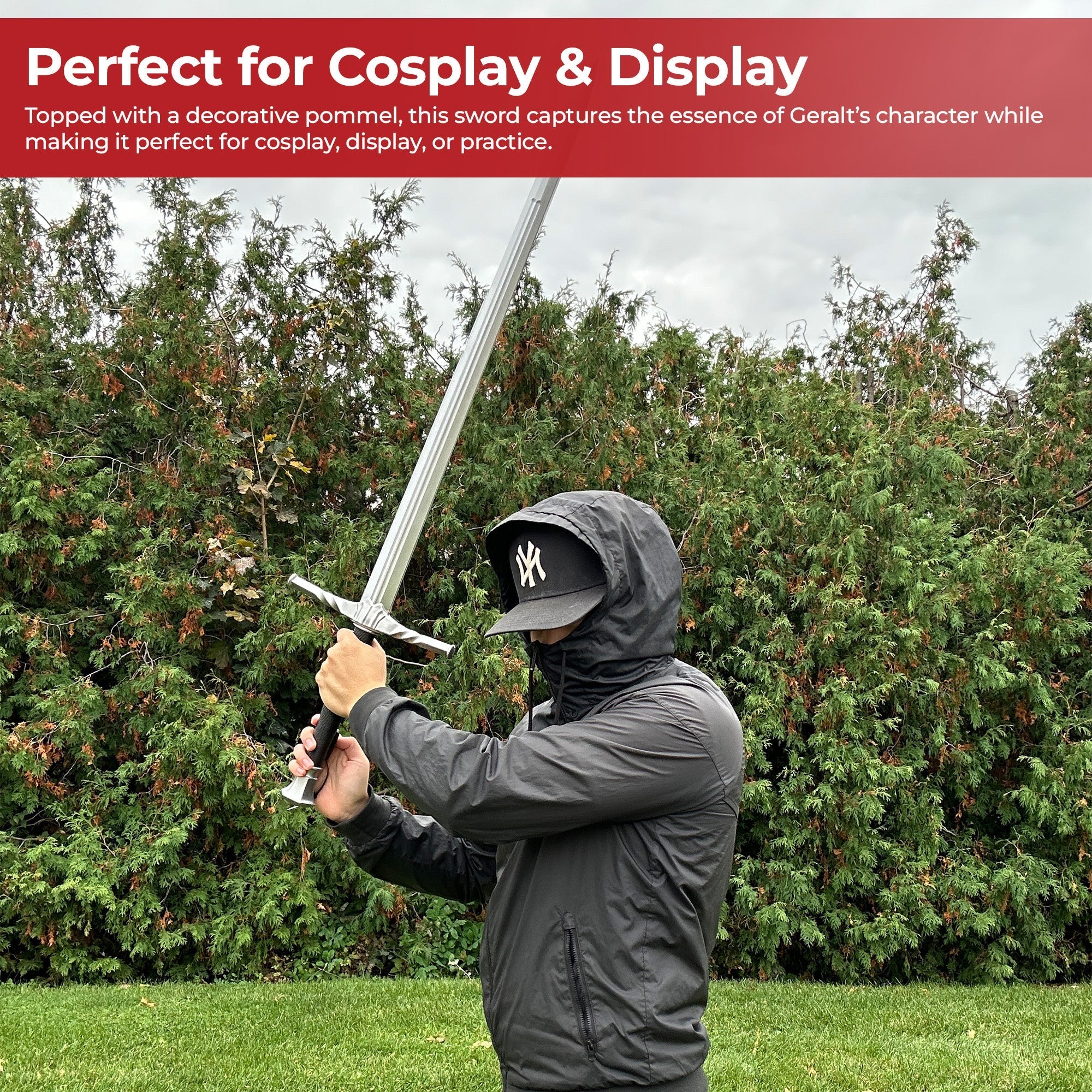 Witcher Geralt Steel Sword with Twisted Guard Foam Version Foam Products - Tophatter Daily Deals