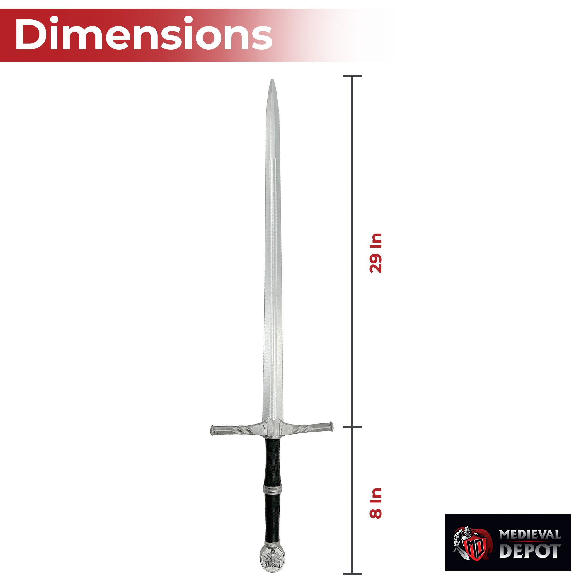 Witcher Geralt Wolf Head Steel Sword Foam Version Foam Products - Tophatter Daily Deals