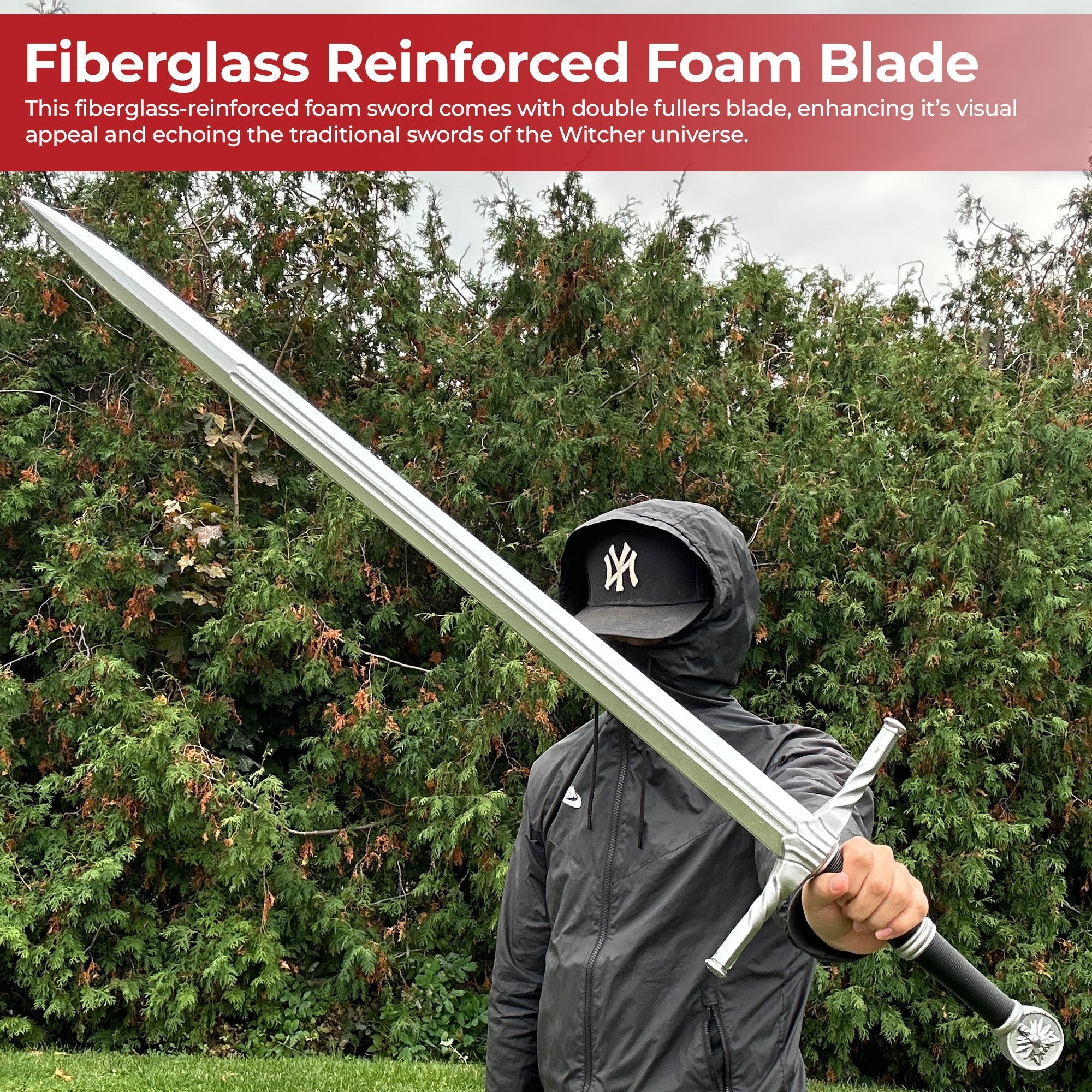 Witcher Geralt Wolf Head Steel Sword Foam Version Foam Products - Tophatter Daily Deals