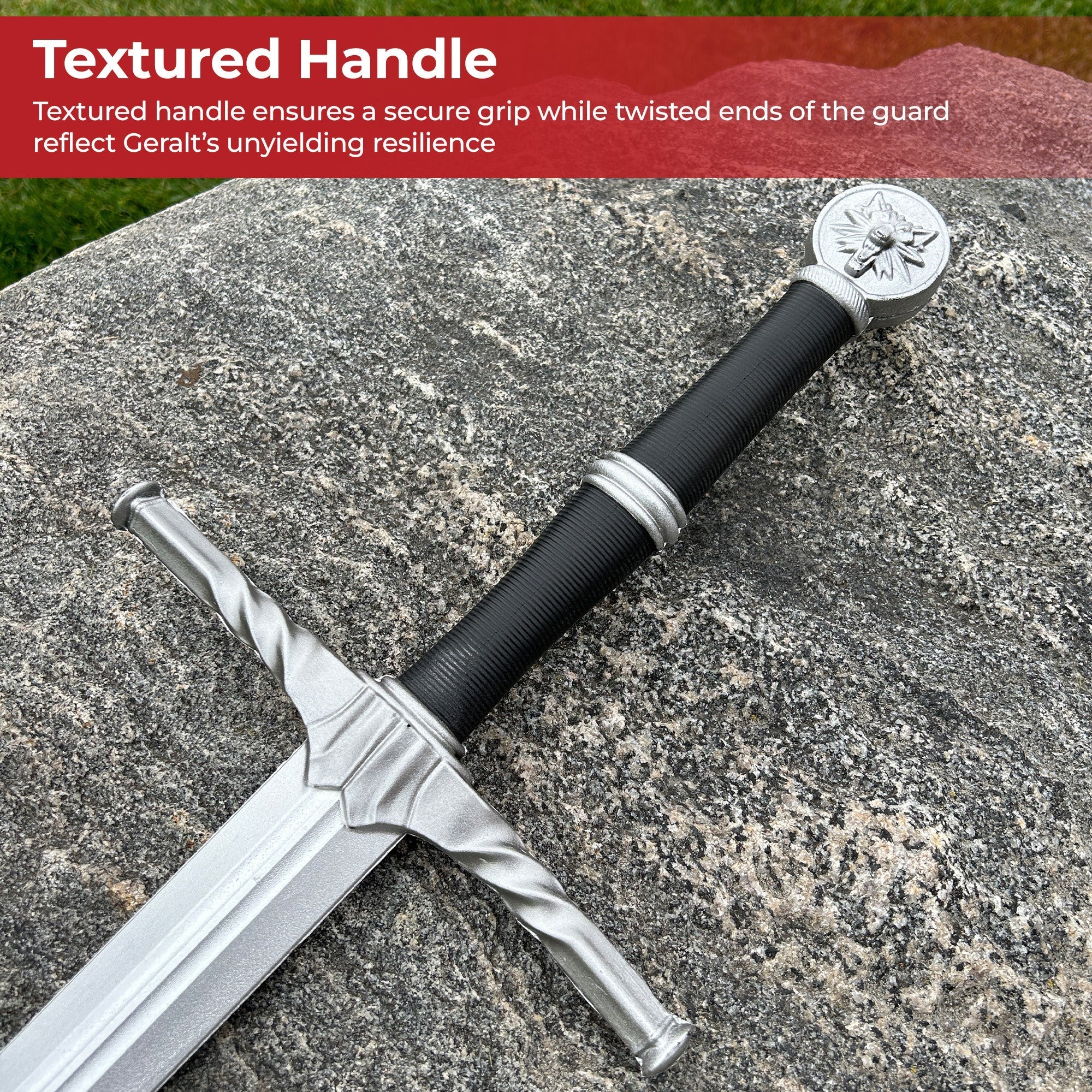 Witcher Geralt Wolf Head Steel Sword Foam Version Foam Products - Tophatter Daily Deals