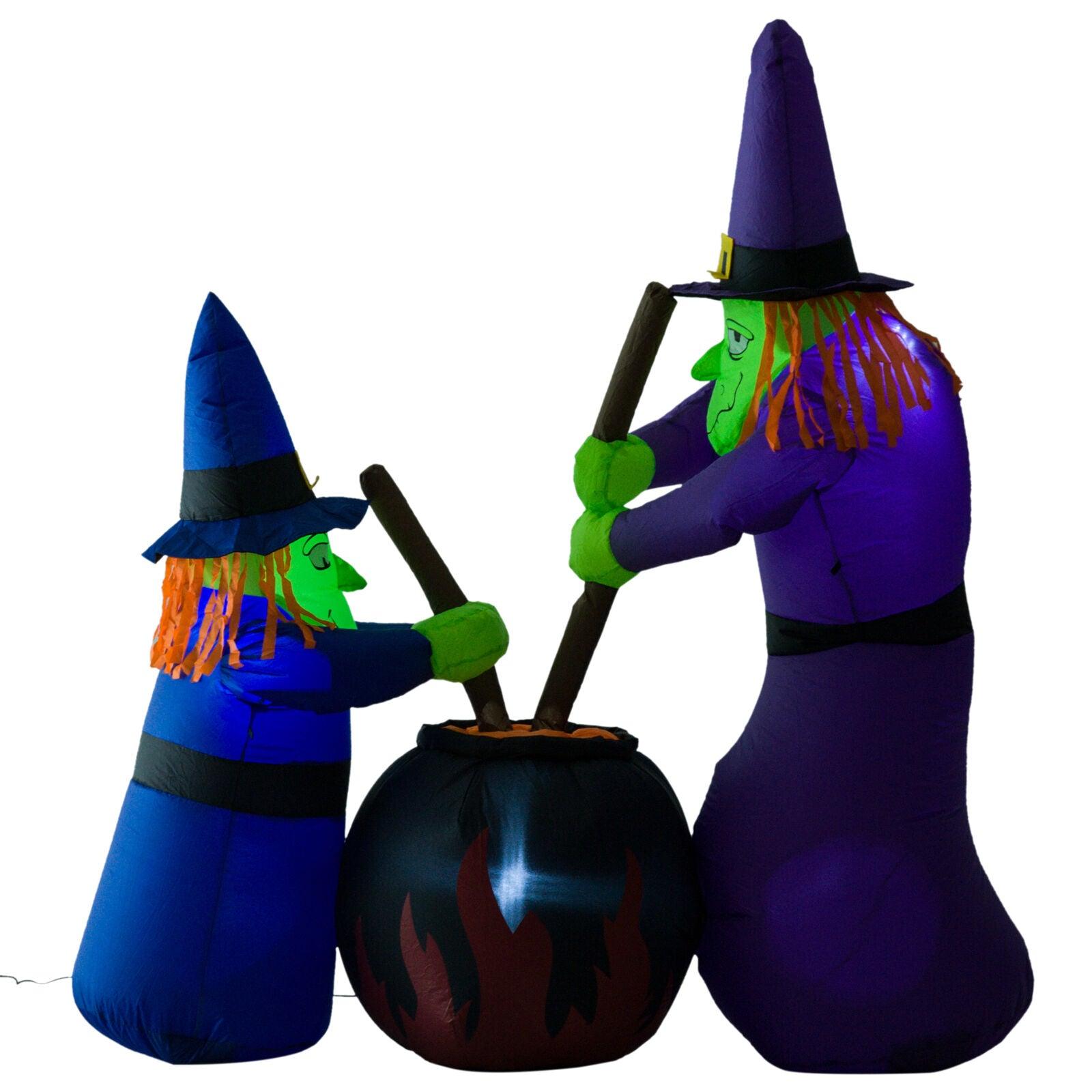 Halloween Inflatables Outdoor - 1.8m Tall Inflatable Halloween Decoration Witches Light Airblown Festive & Franchise - Tophatter Daily Deals