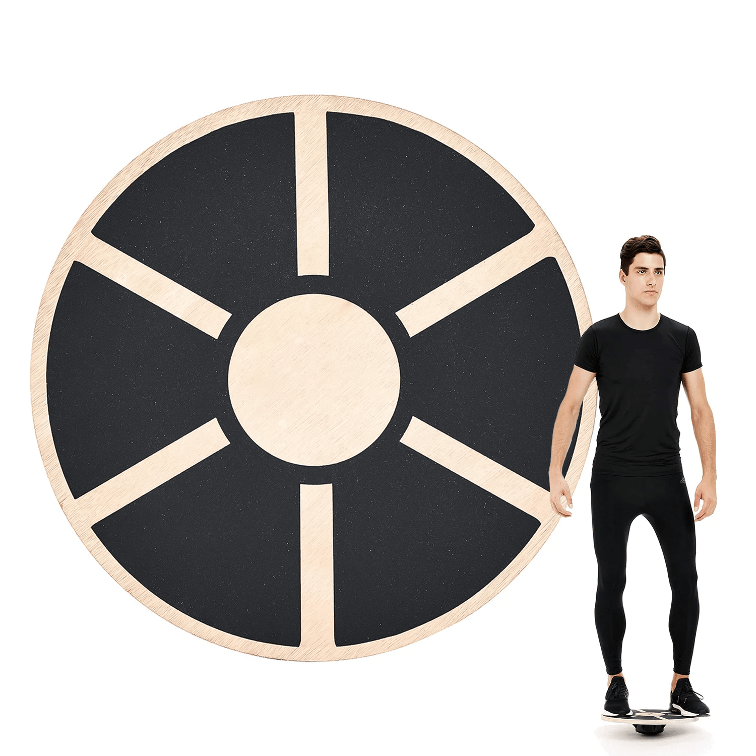 Wobble Board UK - Sports Wooden Wobble Board, Balance Training, Exercise, Rehabilitation, Yoga Exercise & Fitness - Tophatter Daily Deals