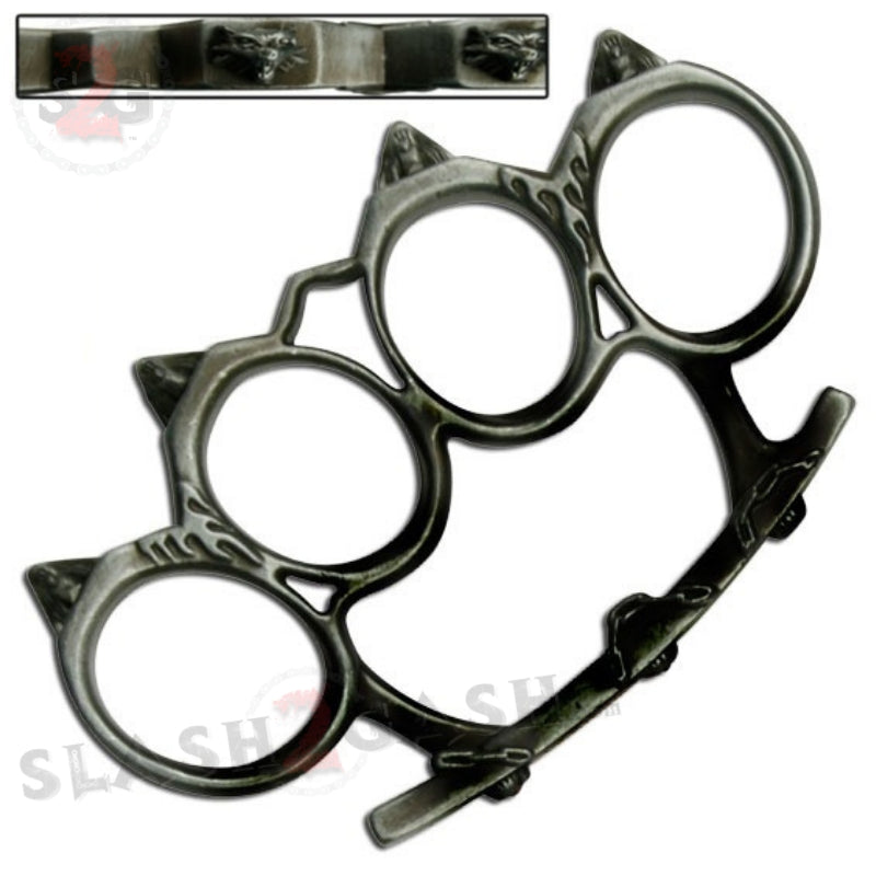 Lycan Brass Knuckles with Wolf Pack Spikes Paperweight Belt Buckle - Tophatter Daily Deals