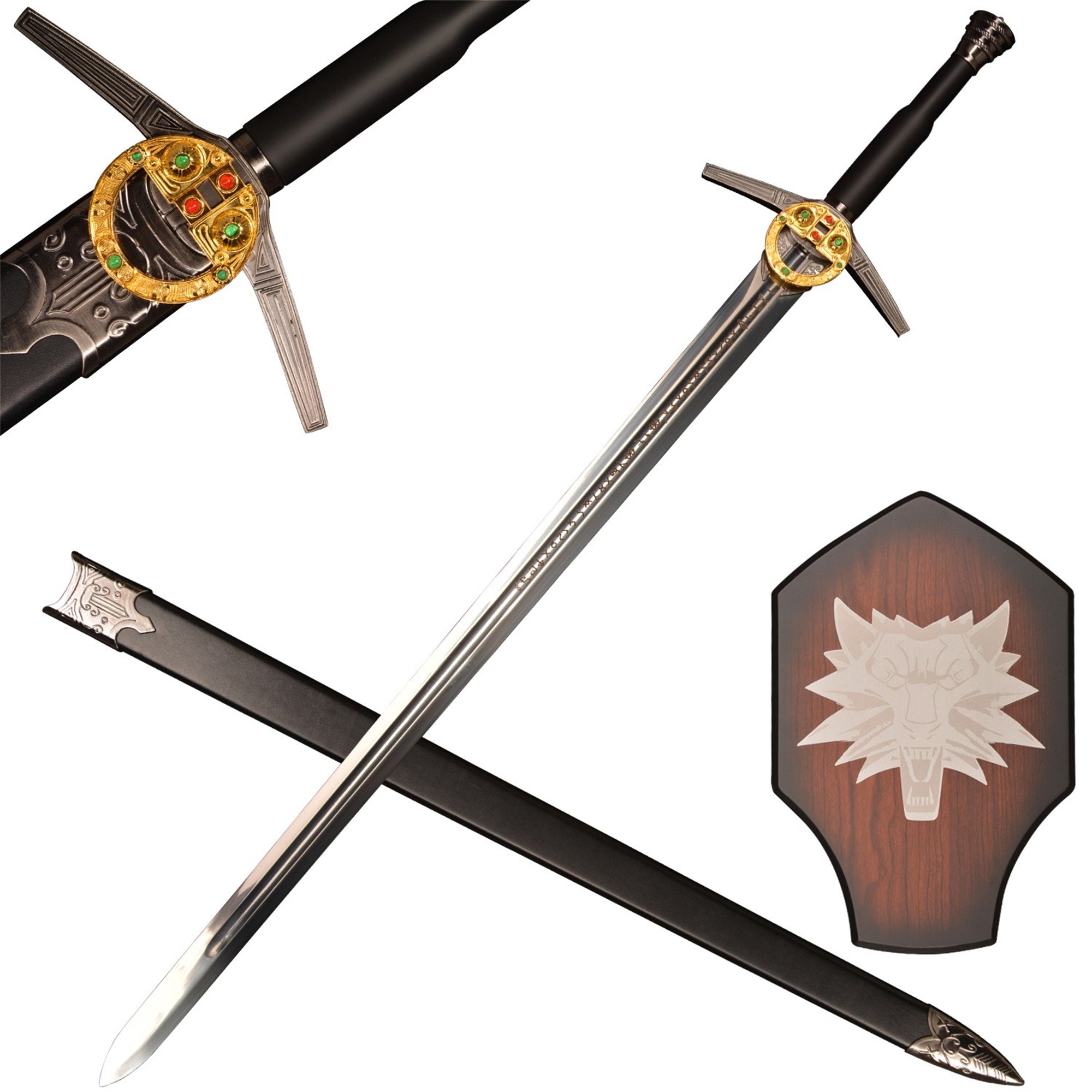 IRL Geralt Steel Sword Replica Collective Sword Art Geralt Western Sword - Tophatter Daily Deals