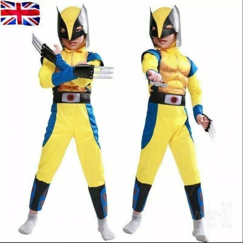 Wolverine Yellow Suit - Boys Wolverine Book Week Costume Tight Muscle Suit Festive & Franchise - Tophatter Daily Deals