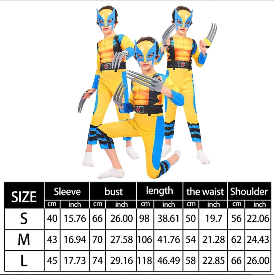 Wolverine Yellow Suit - Boys Wolverine Book Week Costume Tight Muscle Suit Festive & Franchise - Tophatter Daily Deals