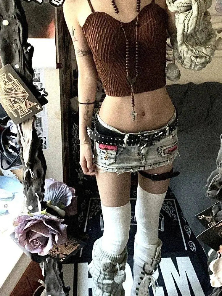 Woman Harajuku Japanese Denim Mini Zipper Skirt Pockets Jean Skirt Fashion Y2k Streetwear Cyber Punk Grunge E-girl Goth Gyaru - Tophatter Daily Deals