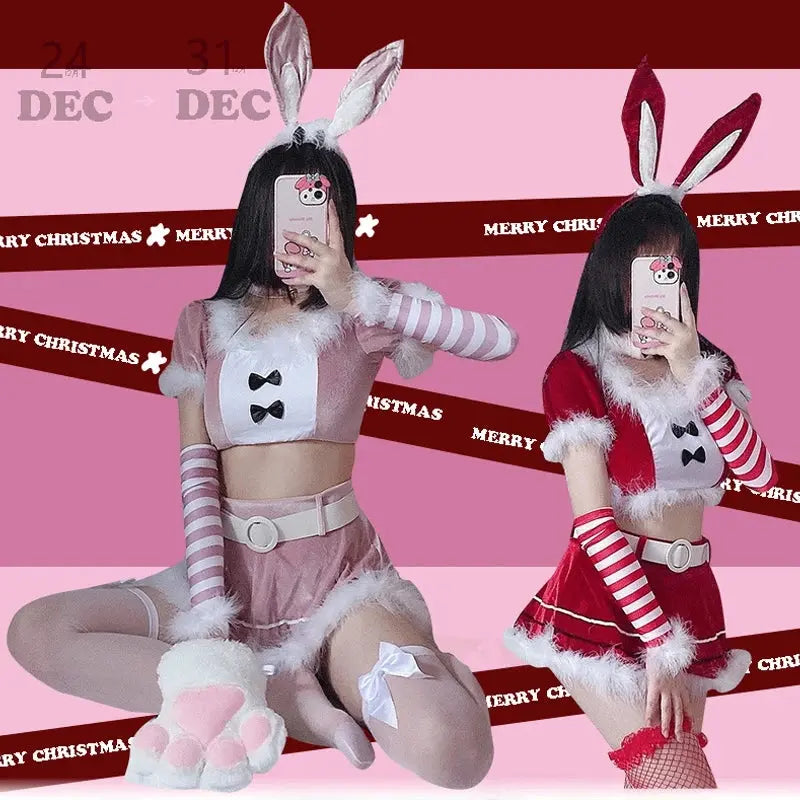 Women Christmas Cosplay Costume Female Santa Claus Series Uniform Xmas Party Snow Elk Girl Red Dress Sexy Bunny Seductive Suits - Tophatter Daily Deals