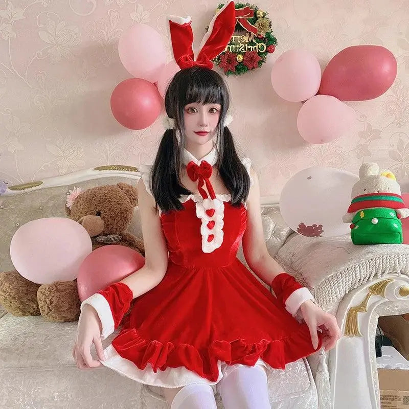 Women Christmas Cosplay Costume Female Santa Claus Series Uniform Xmas Party Snow Elk Girl Red Dress Sexy Bunny Seductive Suits - Tophatter Daily Deals