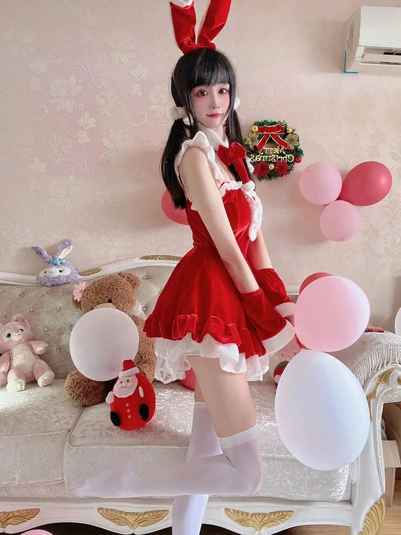 Women Christmas Cosplay Costume Female Santa Claus Series Uniform Xmas Party Snow Elk Girl Red Dress Sexy Bunny Seductive Suits - Tophatter Daily Deals