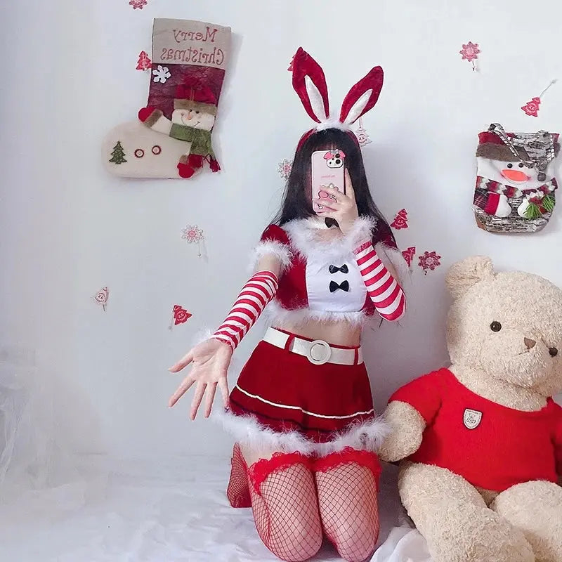 Women Christmas Cosplay Costume Female Santa Claus Series Uniform Xmas Party Snow Elk Girl Red Dress Sexy Bunny Seductive Suits - Tophatter Daily Deals