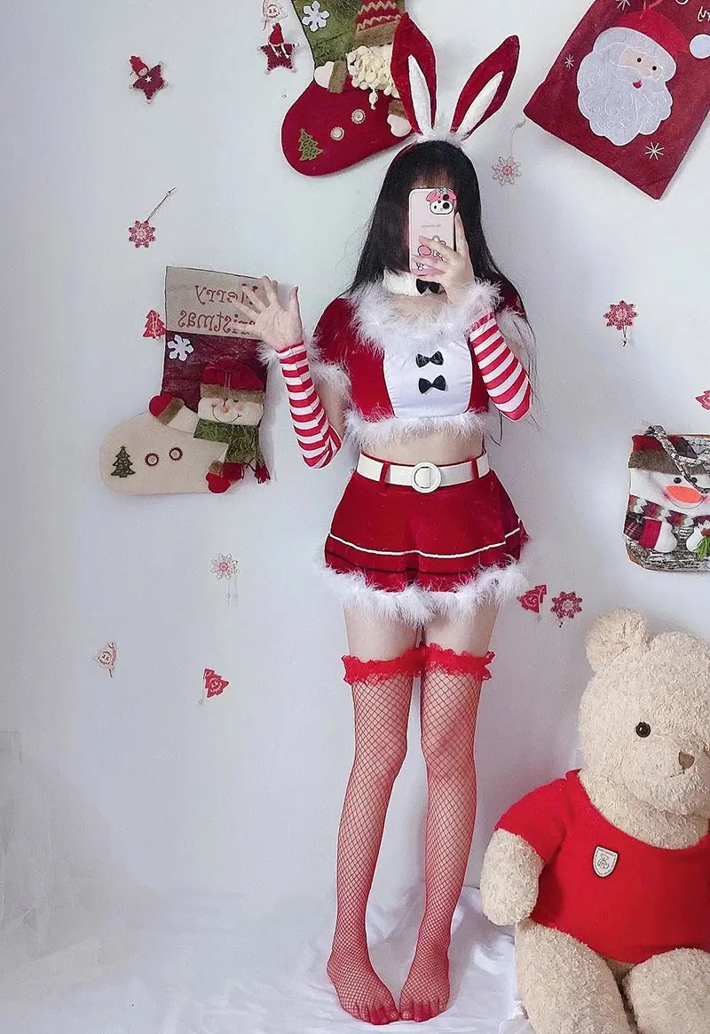 Women Christmas Cosplay Costume Female Santa Claus Series Uniform Xmas Party Snow Elk Girl Red Dress Sexy Bunny Seductive Suits - Tophatter Daily Deals