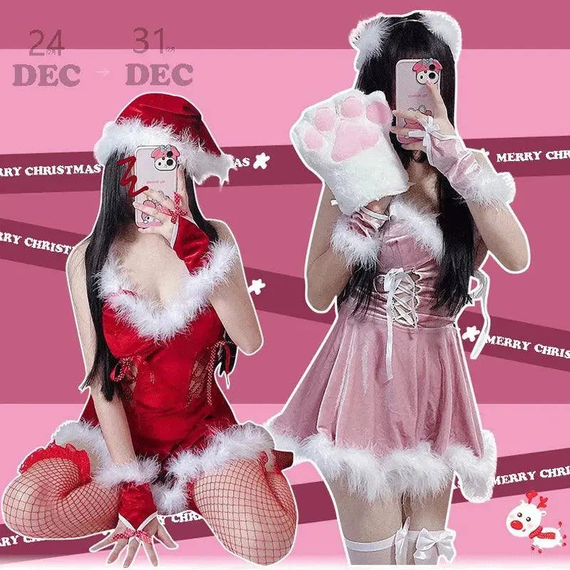 Women Christmas Cosplay Costume Female Santa Claus Series Uniform Xmas Party Snow Elk Girl Red Dress Sexy Bunny Seductive Suits - Tophatter Daily Deals