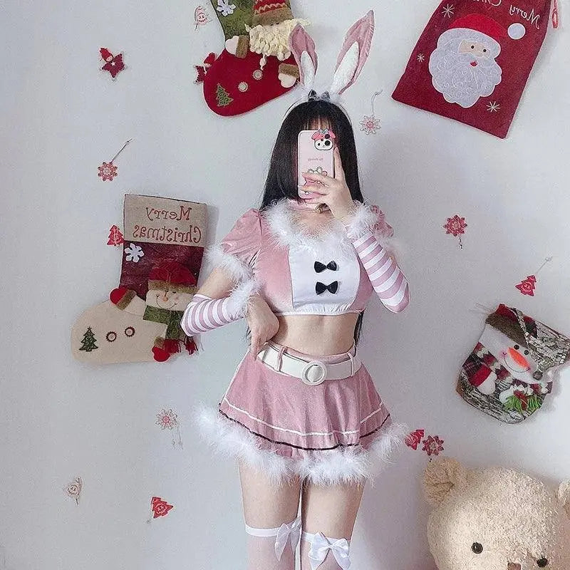 Women Christmas Cosplay Costume Female Santa Claus Series Uniform Xmas Party Snow Elk Girl Red Dress Sexy Bunny Seductive Suits 818-2 Christmas custume - Tophatter Daily Deals