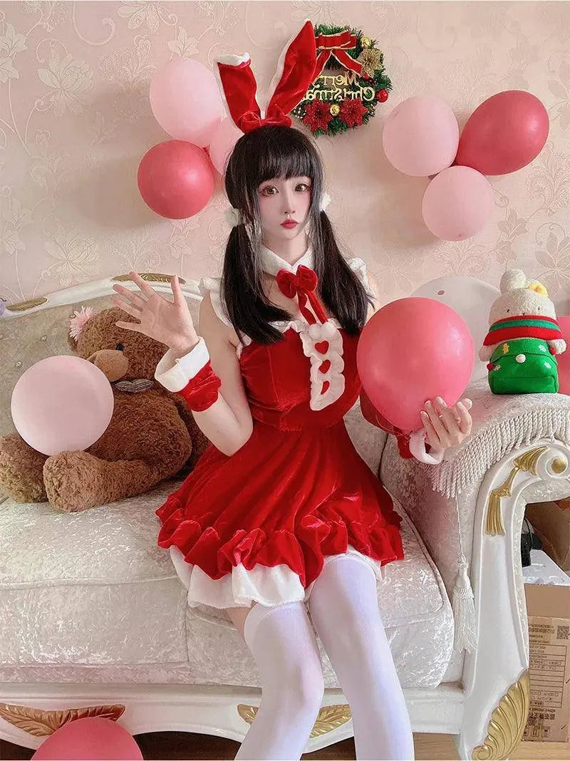 Women Christmas Cosplay Costume Female Santa Claus Series Uniform Xmas Party Snow Elk Girl Red Dress Sexy Bunny Seductive Suits - Tophatter Daily Deals