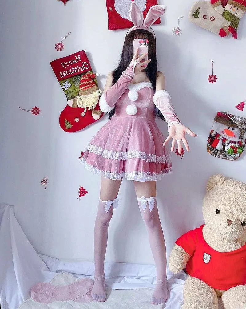 Women Christmas Cosplay Costume Female Santa Claus Series Uniform Xmas Party Snow Elk Girl Red Dress Sexy Bunny Seductive Suits - Tophatter Daily Deals