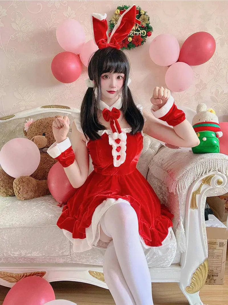 Women Christmas Cosplay Costume Female Santa Claus Series Uniform Xmas Party Snow Elk Girl Red Dress Sexy Bunny Seductive Suits - Tophatter Daily Deals