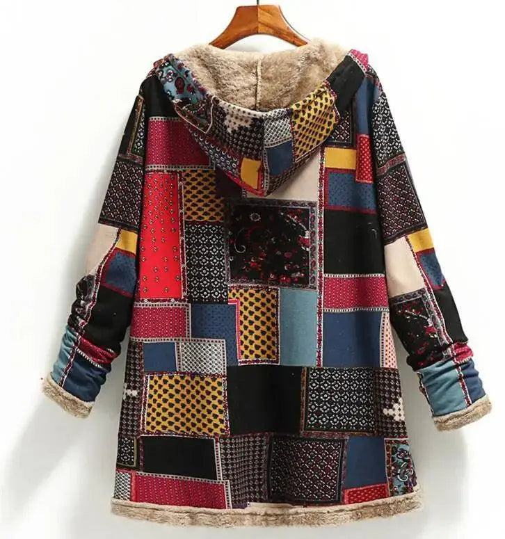 Women Cotton Winter Coat 2025 New Warm Velvet Wadded Parkas Long Sleeve Zipper Hooded Jacket Female Outerwear 4XL - Tophatter Daily Deals