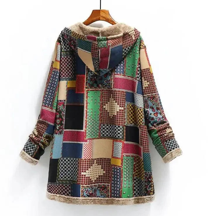 Women Cotton Winter Coat 2025 New Warm Velvet Wadded Parkas Long Sleeve Zipper Hooded Jacket Female Outerwear 4XL - Tophatter Daily Deals