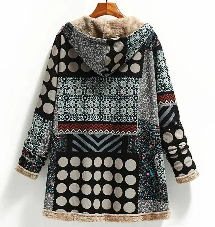 Women Cotton Winter Coat 2025 New Warm Velvet Wadded Parkas Long Sleeve Zipper Hooded Jacket Female Outerwear 4XL - Tophatter Daily Deals