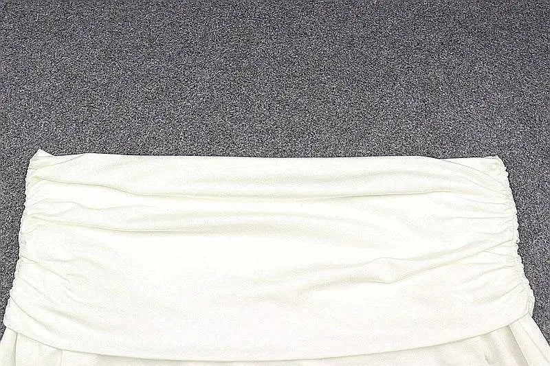 Women Off Shoulder Long Sleeve Slim Tops and Blouses Mesh Ruched Crop Tops Summer Autumn Y2K Sexy Elegant Shirts Female - Tophatter Daily Deals