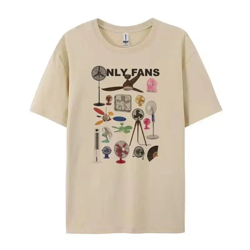Women Vintage Fashion Streetwear Graphic T Shirt Only Fans Funny T-Shirts Short Sleeve Humor Tees Unisex Y2K Aesthetic Clothes Khaki - Tophatter Daily Deals