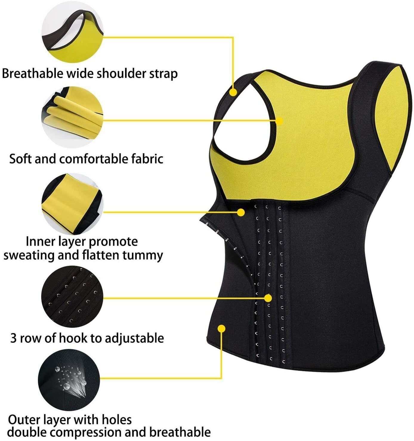 Corset for Belly Fat - Women Neoprene Sauna Sweat Waist Trainer Vest Body Shaper Weight Loss Gym Corset Exercise & Fitness - Tophatter Daily Deals