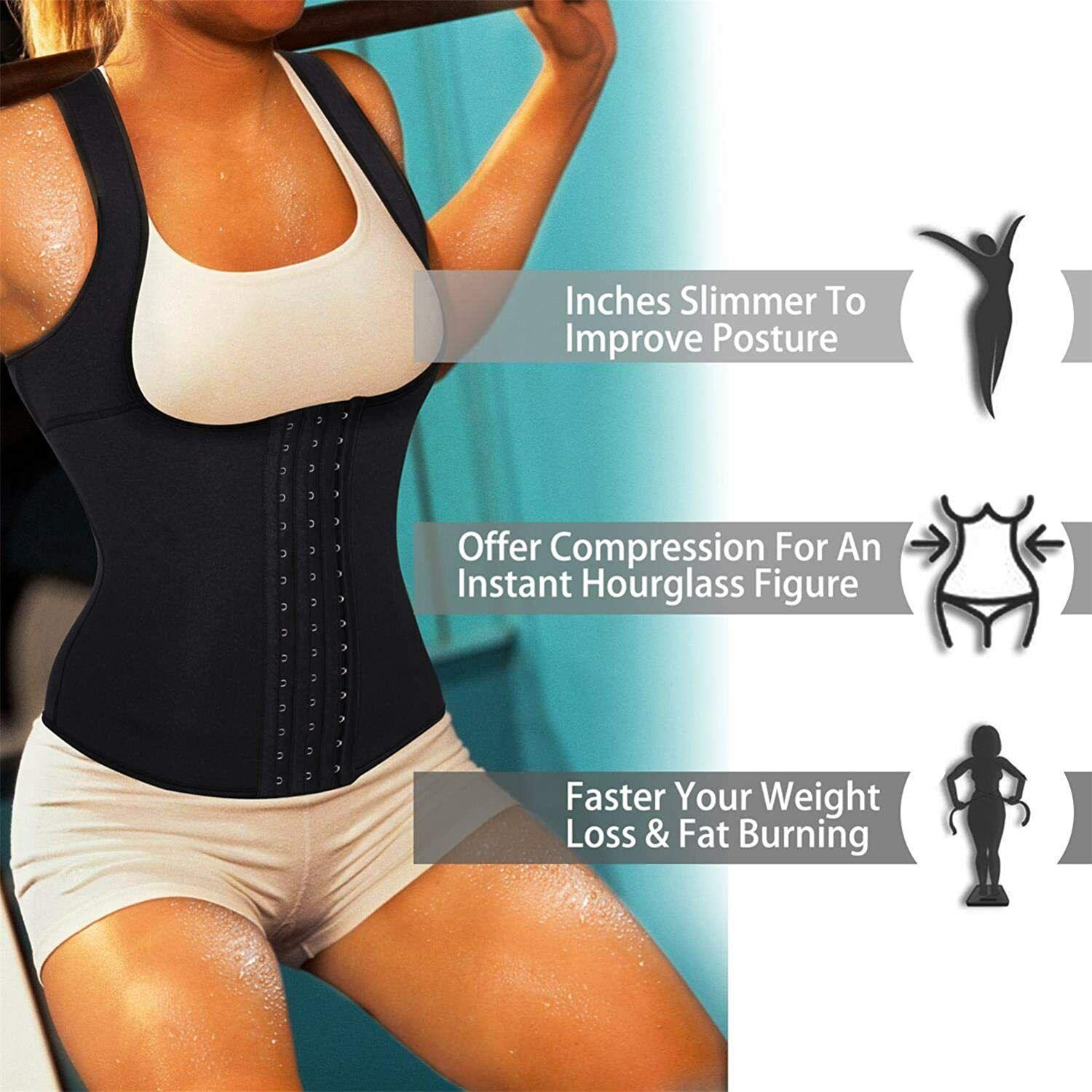 Corset for Belly Fat - Women Neoprene Sauna Sweat Waist Trainer Vest Body Shaper Weight Loss Gym Corset Exercise & Fitness - Tophatter Daily Deals