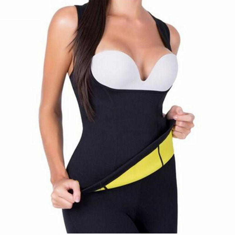 Corset for Belly Fat - Women Neoprene Sauna Sweat Waist Trainer Vest Body Shaper Weight Loss Gym Corset Black Sauna Sweat Vest (No Hook) Exercise & Fitness - Tophatter Daily Deals